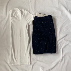 JCrew Factory blue/white capri pants